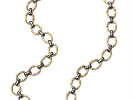 24K Gold and Gilver Diamond Link Rachel Necklace For Discount