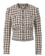 Ecru Multi Houndstooth Cirtane Jacket Online Sale