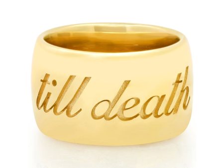 14k Yellow Gold Till Death Cigar Ring Online now