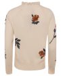 Vanilla Flower Embroidered Mockneck Sweater Online Hot Sale