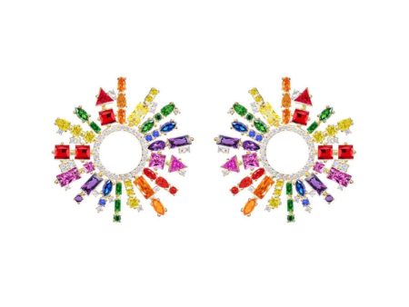 14k Gold Vermeil Margaret Multicolor Crystal Earrings Online now