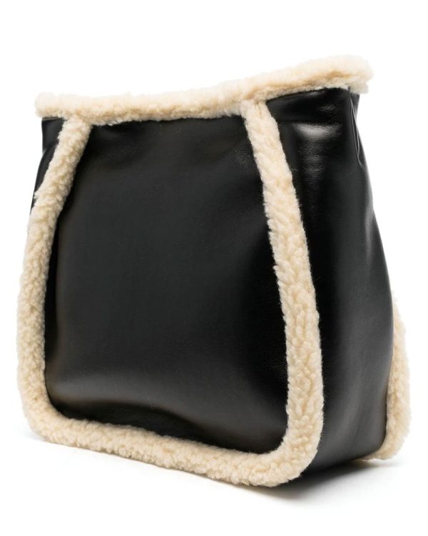 Logo Shearling Crossbody in Black Online now