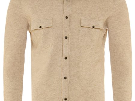 Camel Cashmere Blend Western Shirt Online Hot Sale