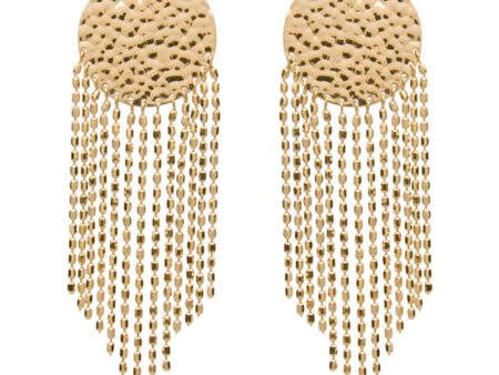 Gold Vermeil Saffron Fringe Bottom Earrings For Sale