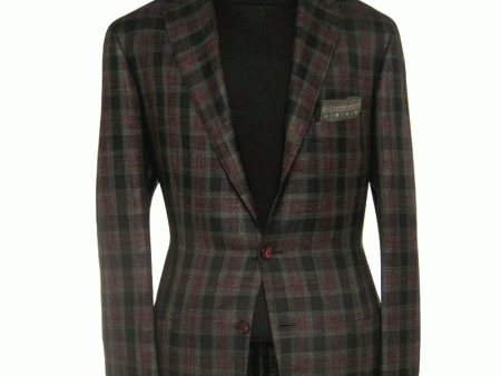 Olive and Berry Plaid Cashmere Sportcoat For Discount