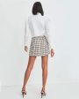 Ecru Multi Starck Houndstooth Mini Skirt Hot on Sale