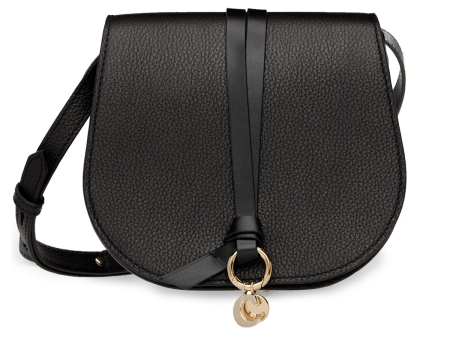 Alphabet Mini Saddle Bag in Black For Sale