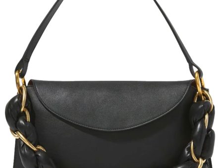 Braided Chain Shoulder Bag in Black on Sale