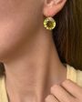 22k Yellow Gold Round Gem Earrings Supply