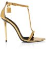 Mirrored Calf Pointy Naked Sandal in Gold Supply