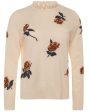 Vanilla Flower Embroidered Mockneck Sweater Online Hot Sale