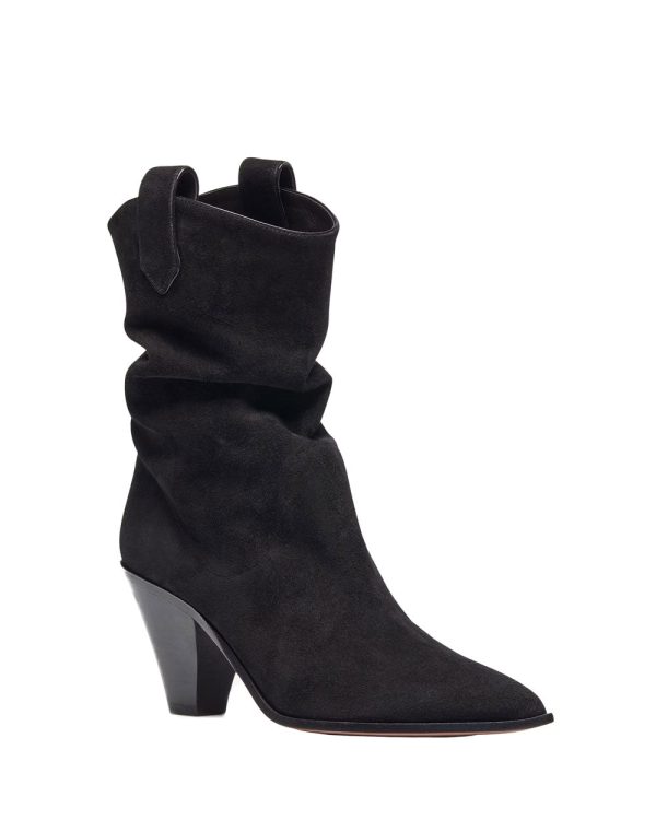 Cowboy Bootie in Black Hot on Sale