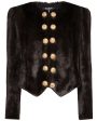 Marron Fonce Faux Fur Spencer Coat Discount