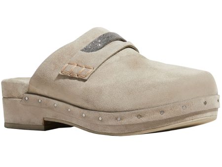 Roccia Monili Embellished Suede Clog Fashion