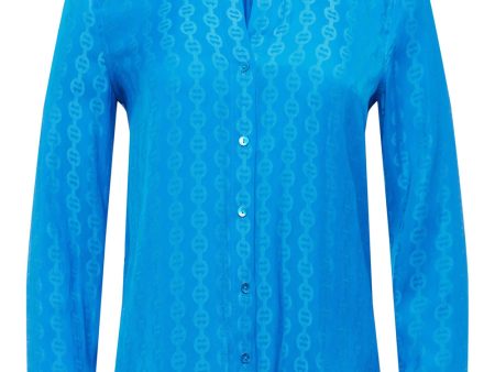 Sky Blue Long Sleeve Holly Blouse Hot on Sale