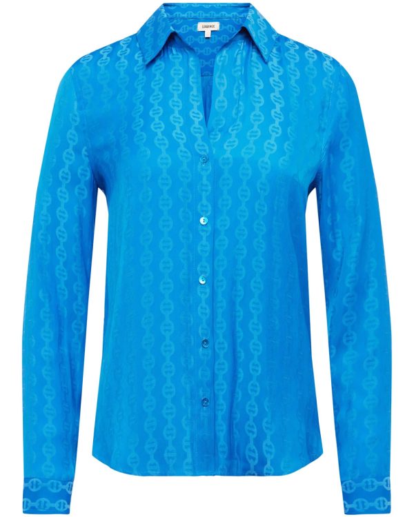 Sky Blue Long Sleeve Holly Blouse Hot on Sale