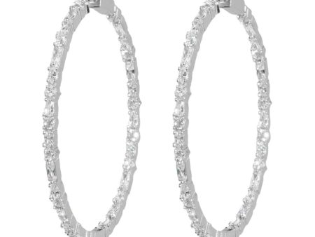 White Rhodium Emmons Hoop Earrings Online now