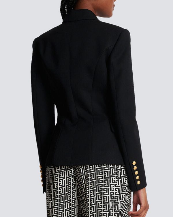 Noir Double Breasted Blazer For Discount