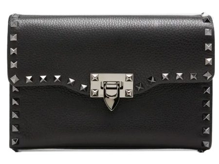 Small Rockstud Shoulder Bag in Nero Cheap