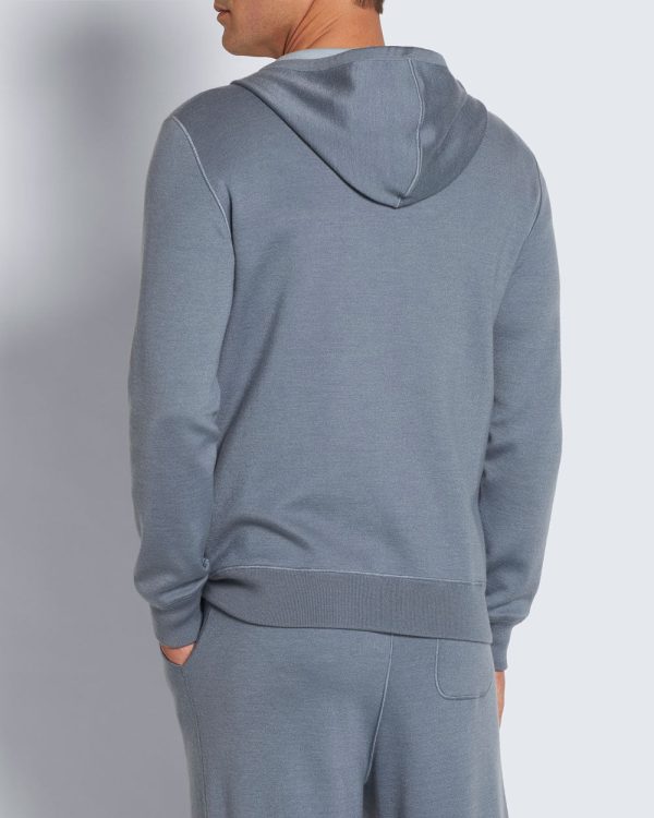 Sky Full Zip Cashmere Silk Hoodie For Cheap