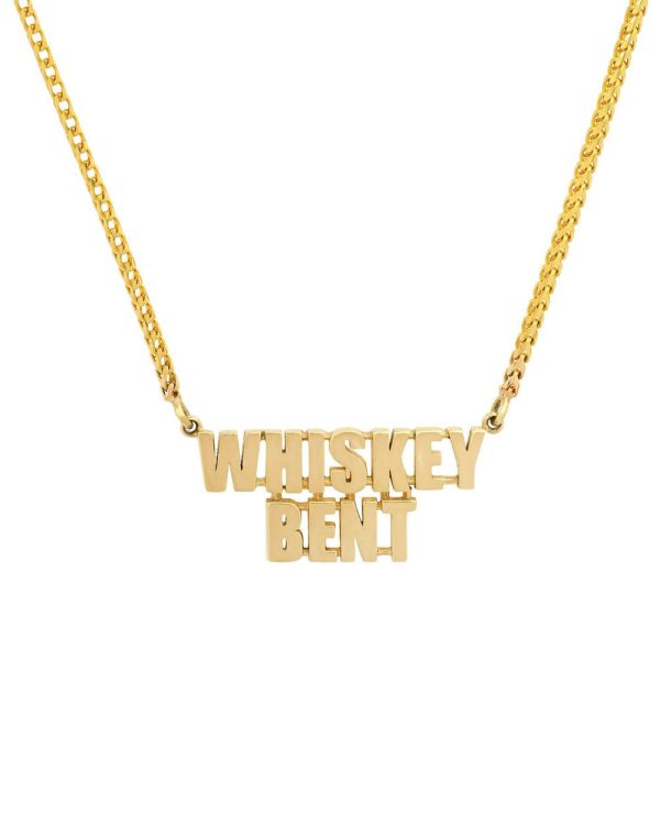 14k Yellow Gold Whiskey Bent Necklace Sale