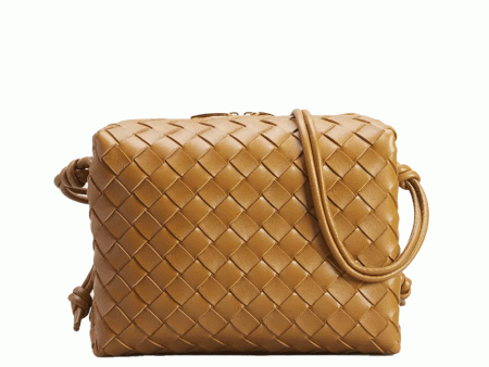 Small Loop Intrecciato Nappa Shoulder Bag in Camel Hot on Sale