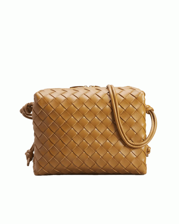 Small Loop Intrecciato Nappa Shoulder Bag in Camel Hot on Sale