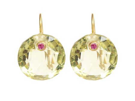 22k Yellow Gold Round Gem Earrings Supply