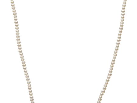 14k Yellow Gold Pearl Necklace with Gold Beads on Sale