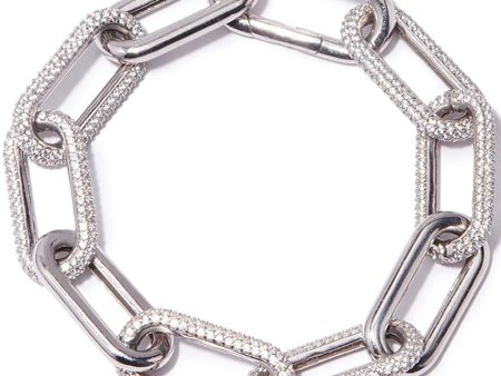 White Rhodium Crystal Link Bracelet Online Hot Sale