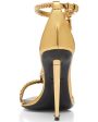 Mirrored Calf Pointy Naked Sandal in Gold Supply