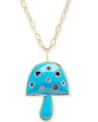 18k Yellow Gold Magic Turquoise Mushroom Necklace Online Sale