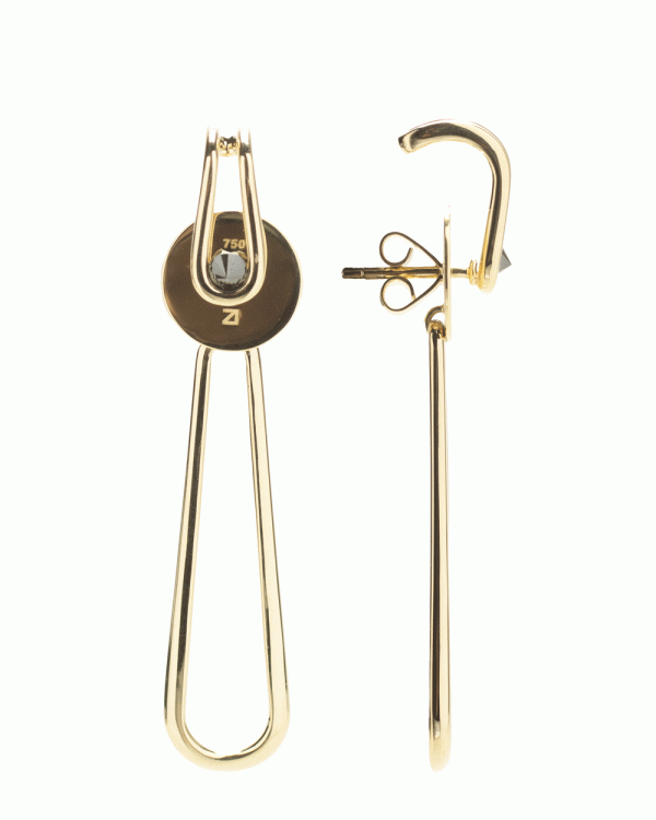 Biela Earrings in 18k Yellow Gold with Black Diamonds Fashion