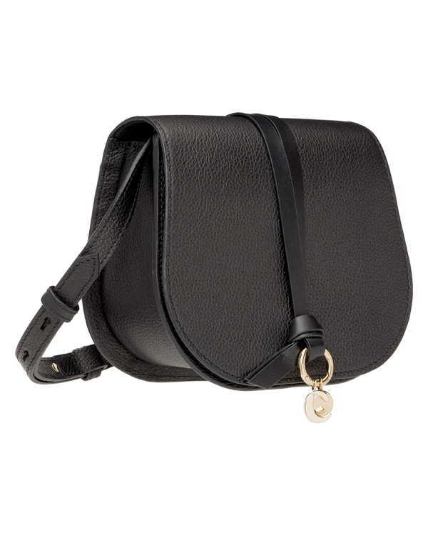 Alphabet Mini Saddle Bag in Black For Sale