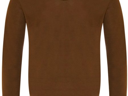 Rust Cashmere V-Neck Sweater Fashion