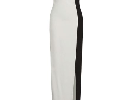 Black and Off White Bicolor Fabricio Gown Online now