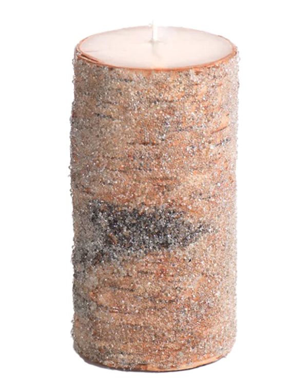 Large North Star Frosted Bead Birchwood Candle For Sale