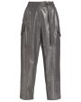 Silver Metallic Liquid Cargo Pant Online now