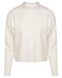 White Dahara Embellished Crew Neck Sweater Online Sale