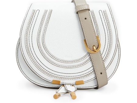 Marcie Small Saddle Bag in Crystal White Fashion