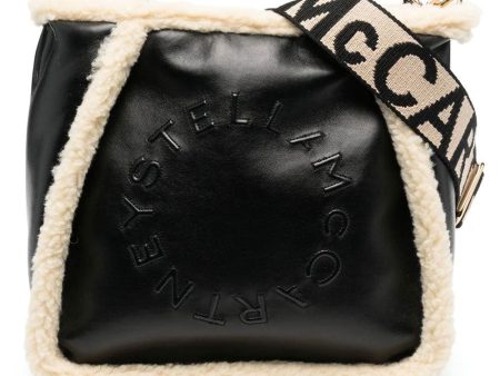 Logo Shearling Crossbody in Black Online now