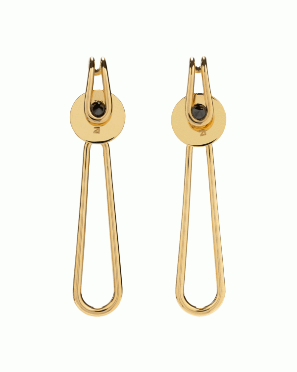 Biela Earrings in 18k Yellow Gold with Black Diamonds Fashion