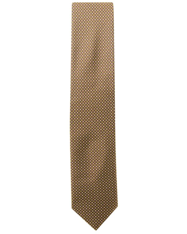 Brown and Navy Micropatterned Tie Online Hot Sale