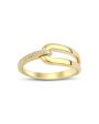 18k Yellow Gold Form Diamond Ring Fashion