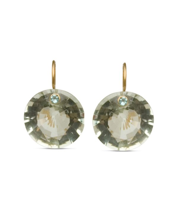 22k Yellow Gold Extra Large Gem Earrings For Discount