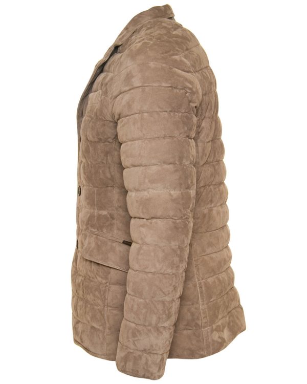 Tortora Suede Puffer Jacket on Sale