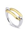 18k Yellow Gold and Sterling Silver Una Ring For Sale