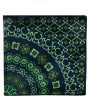 Green and Navy Medallion Pocket Square For Cheap