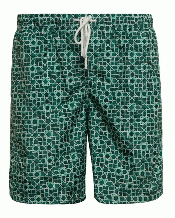 Green Floral Watercolor Swim Trunk Hot on Sale