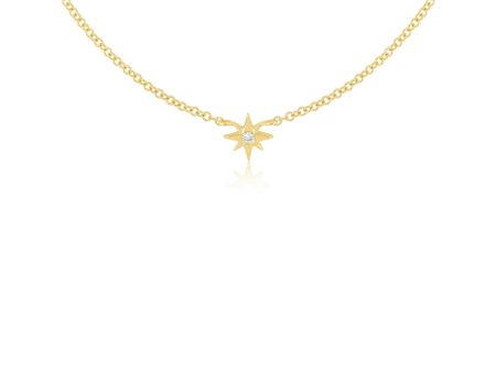 14k Yellow Gold Starburst Diamond Necklace Online Hot Sale